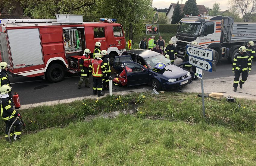 Schwerer Verkehrsunfall in Weinberg