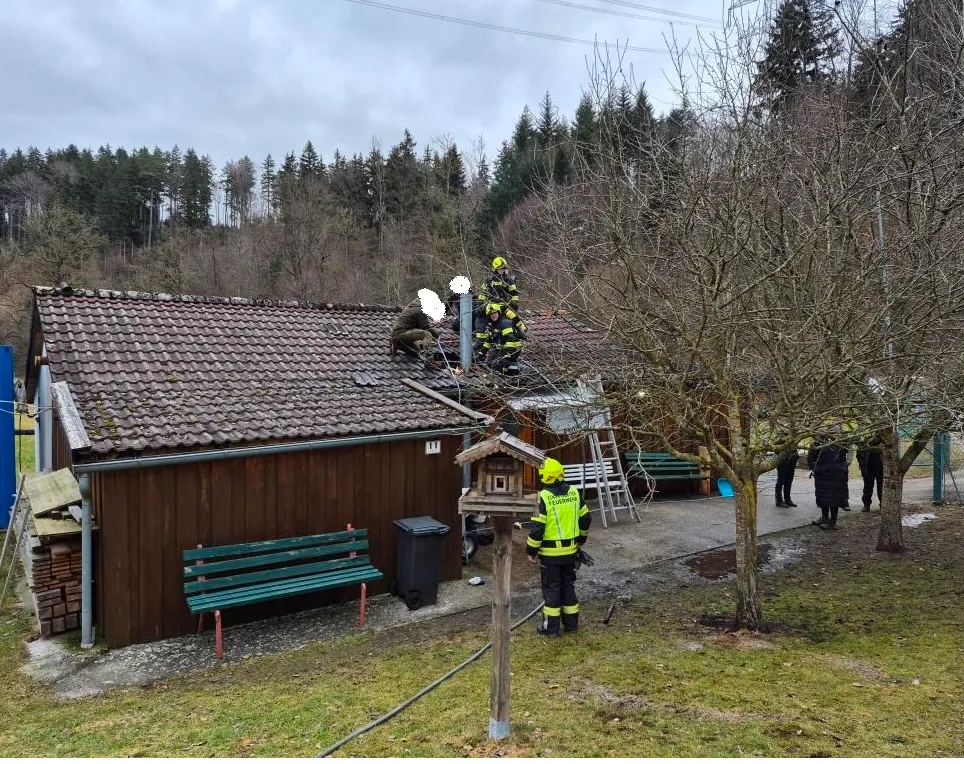 Brand einer Holzhütte